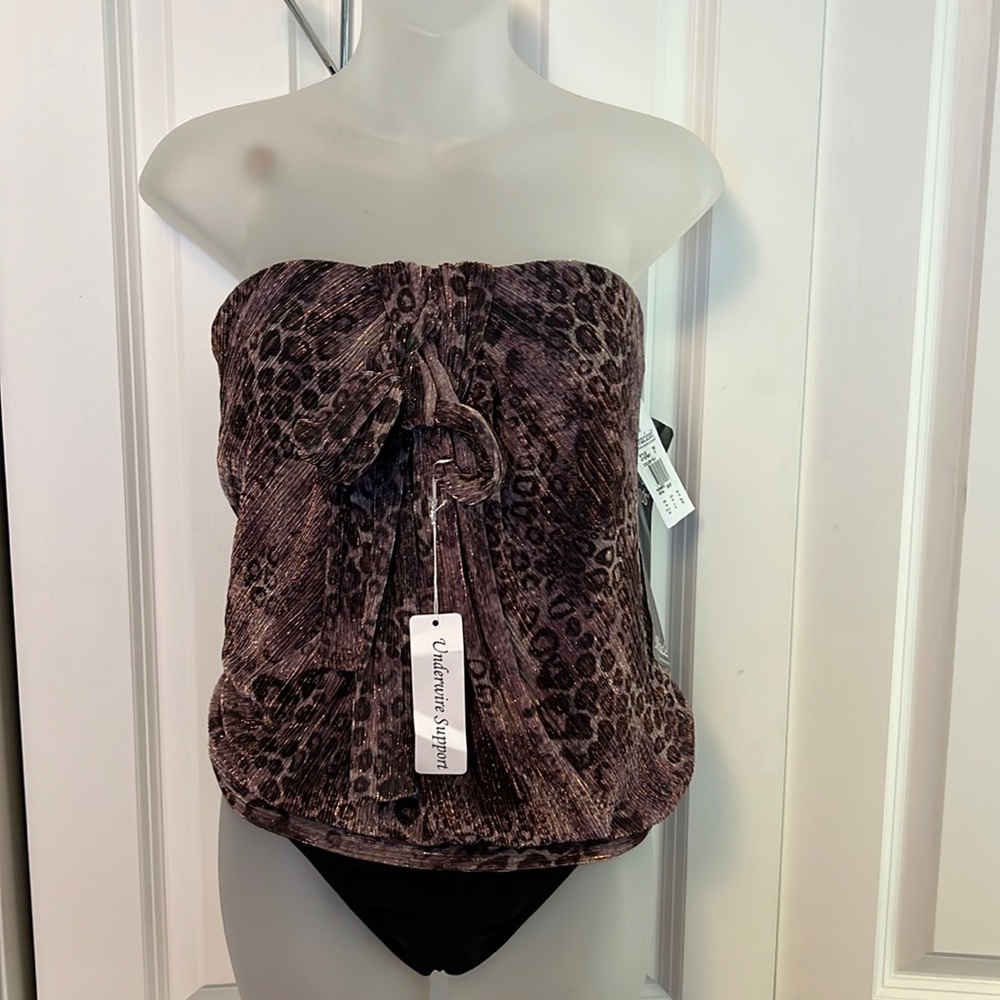 ⭐️ New Miraclesuit Mojito Blouson Tankini Strapless Swimsuit top only Size 16